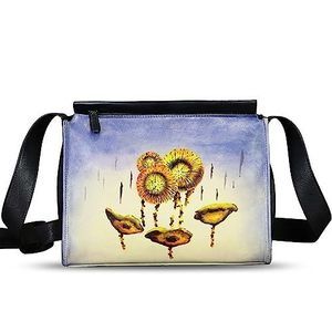Chic Genuine Textured Crossbody Satchel For Hand Painted Textured Handmade